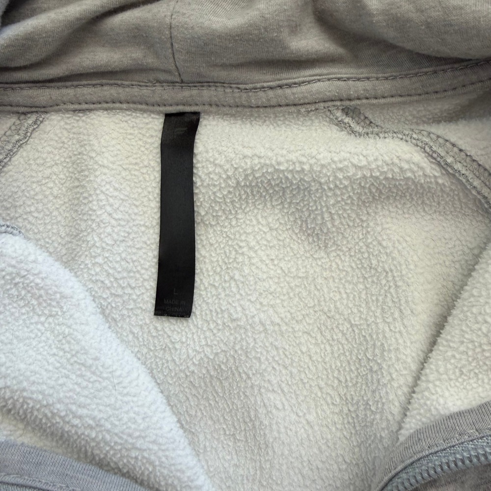 Fabletics Grey Heather Full Zip Raglan Fleece Hoodie Sweatshirt Womens Large - Picture 4 of 8